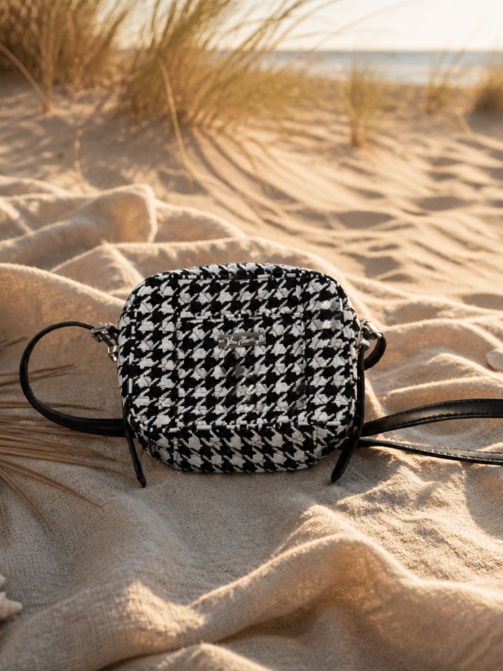 Vera Bradley Houndstooth Mini Crossbody Bag - Black & White